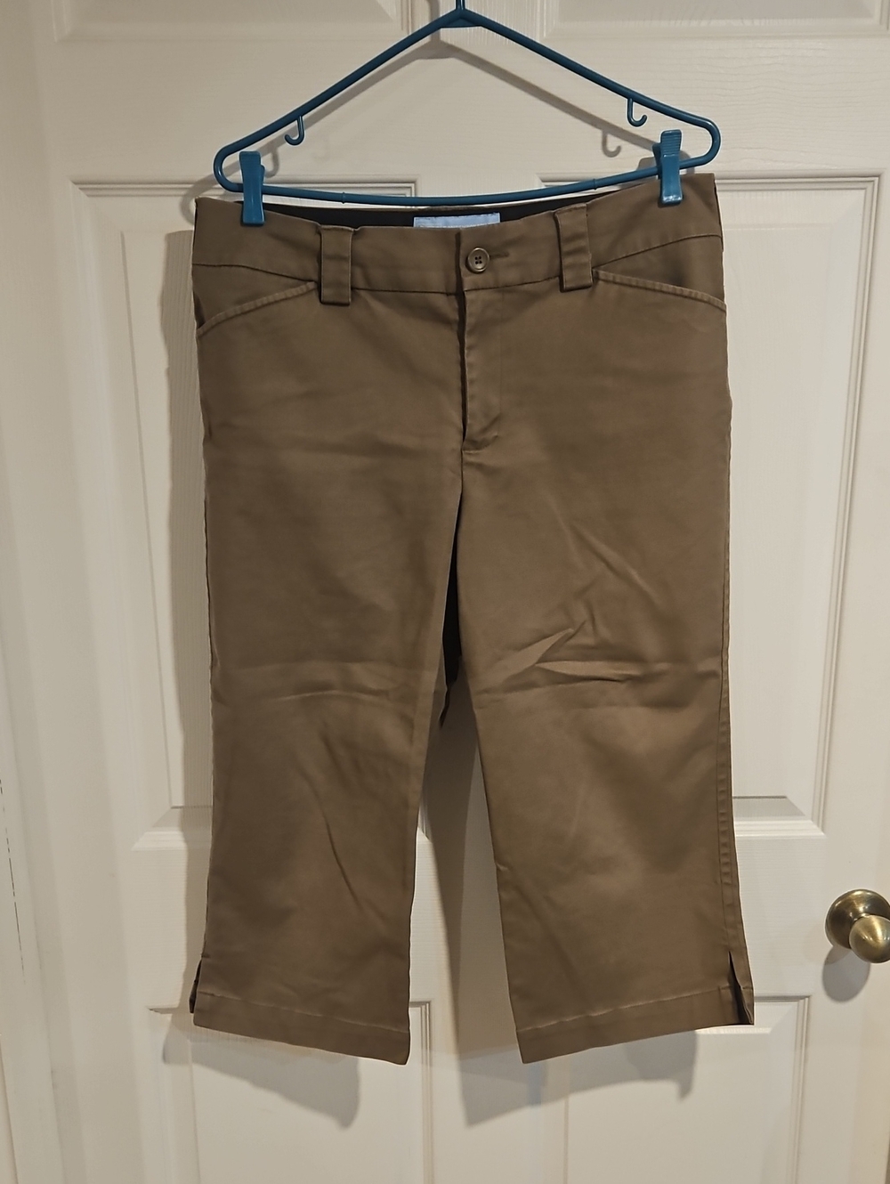 Denver Hayes Tan Crop Pants - Casual Mid-Rise Capris